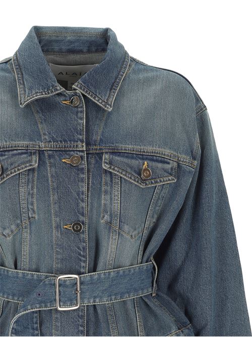 denim jacket with belt and basque Alaïa | AA9V0422T536A525