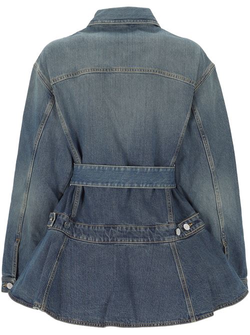 denim jacket with belt and basque Alaïa | AA9V0422T536A525