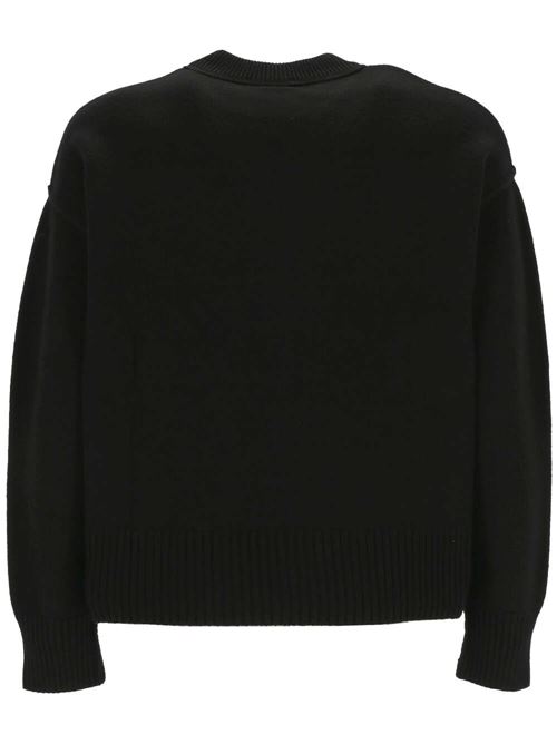 Black/ruby red wool knitwear AMI | BFUKS006.018009