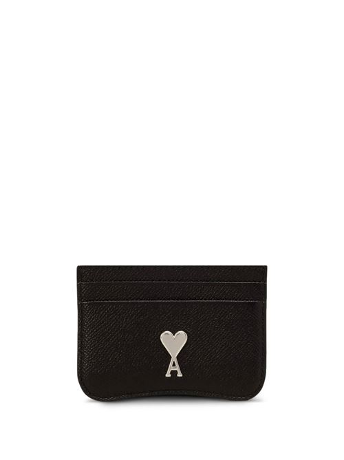 Black Leather Paris Paris Card Holder AMI | USL104.AL00360014