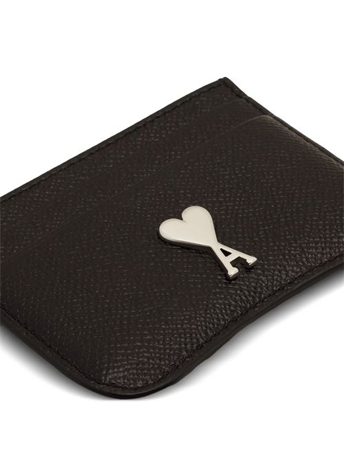 Black Leather Paris Paris Card Holder AMI | USL104.AL00360014