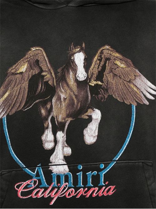 Felpa con cappuccio Pegaso dal lavaggio vintage AMIRI | AMJYHD1080Black