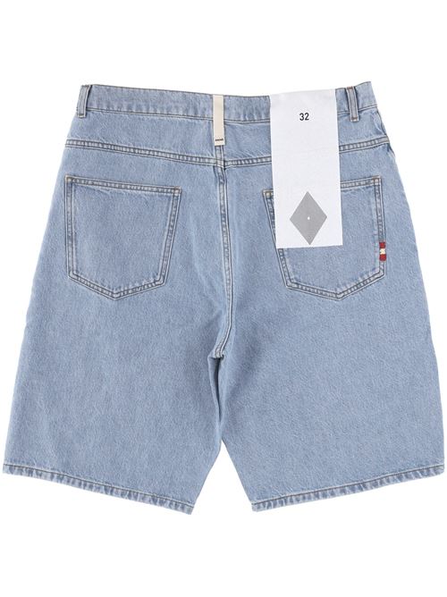 AMISH SUPPLIES TOMMY BERMUDA DENIM BLEACHED BAGGY FIT AMISH | AMU003D5930102C0999