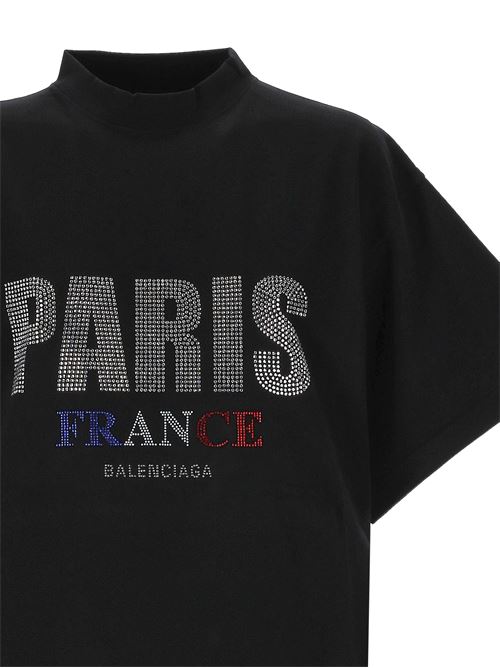 T-shirt con logo di borchie BALENCIAGA | 787349TRVL51000