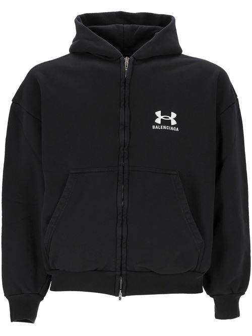 Black cotton Balenciaga X Under ArmourÂ® sweatshirt BALENCIAGA | 803264TRVB89034