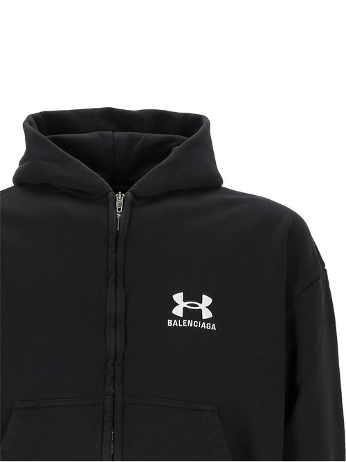 Black cotton Balenciaga X Under ArmourÂ® sweatshirt BALENCIAGA | 803264TRVB89034