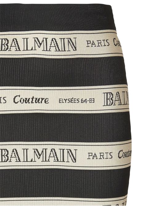 Gonna corta in jacquard con motivo nastro logo BALMAIN | EF1LC245JJ95EDY