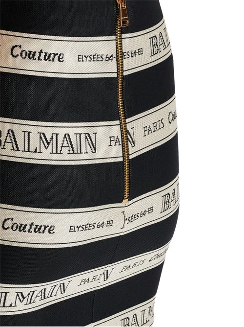 Short jacquard skirt with logo ribbon motif BALMAIN | EF1LC245JJ95EDY