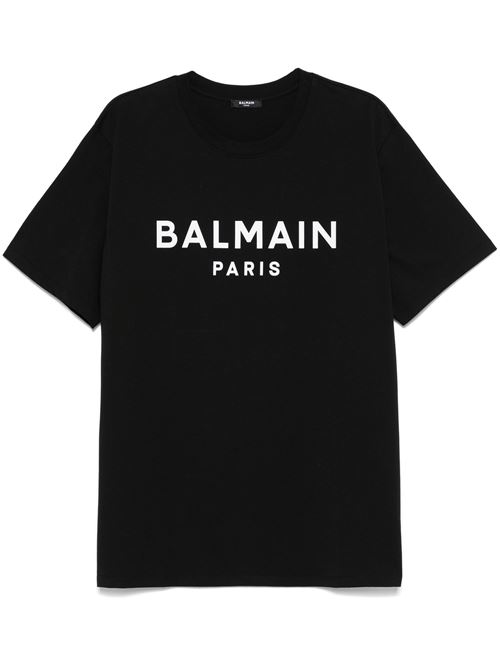 T-shirt nera a maniche corte BALMAIN | EH1EG010BB73EAB