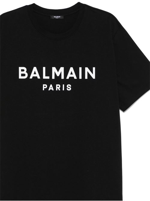 Black crew neck short sleeves t-shirt BALMAIN | EH1EG010BB73EAB