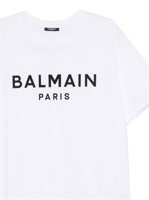 White crew logo t-shirt BALMAIN | EH1EG010BB73GAB