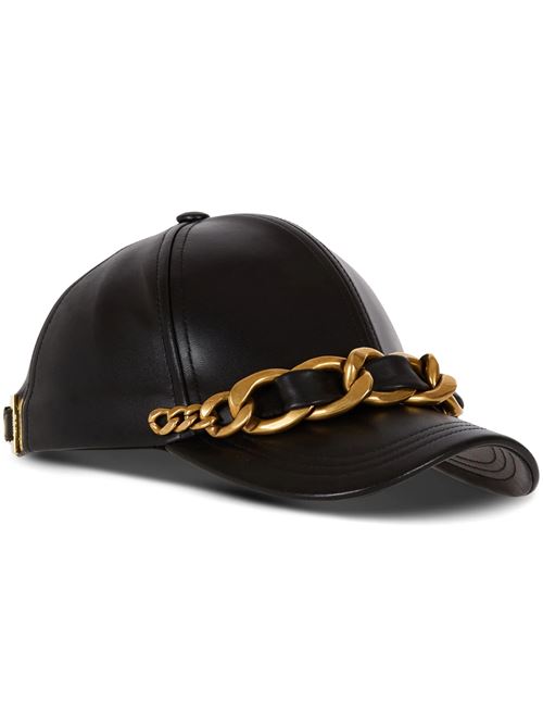 Leather cap with chain BALMAIN | EH1XA335LD84EAD