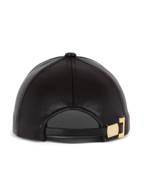 Leather cap with chain BALMAIN | EH1XA335LD84EAD