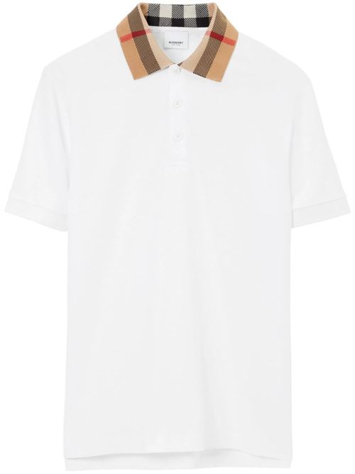 White cotton blend Vintage Check polo BURBERRY | 8071621X