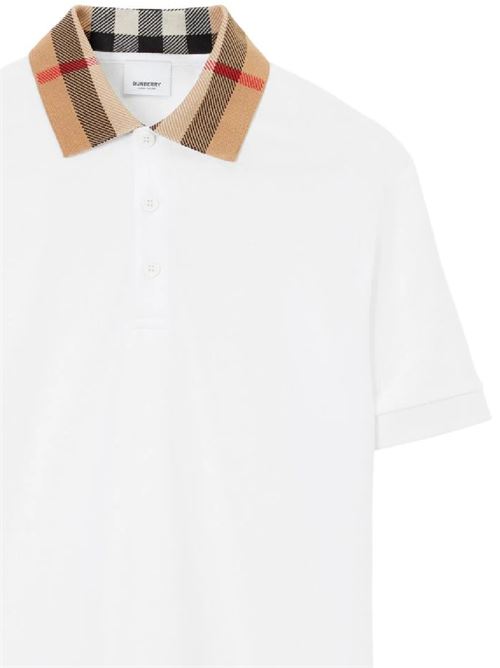 White cotton blend Vintage Check polo BURBERRY | 8071621X