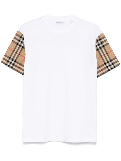 T-shirt with Check sleeves  BURBERRY | 8073029X