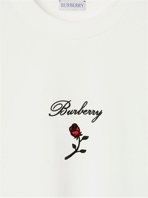 T-shirt in cotone con rosa BURBERRY | 8083647X