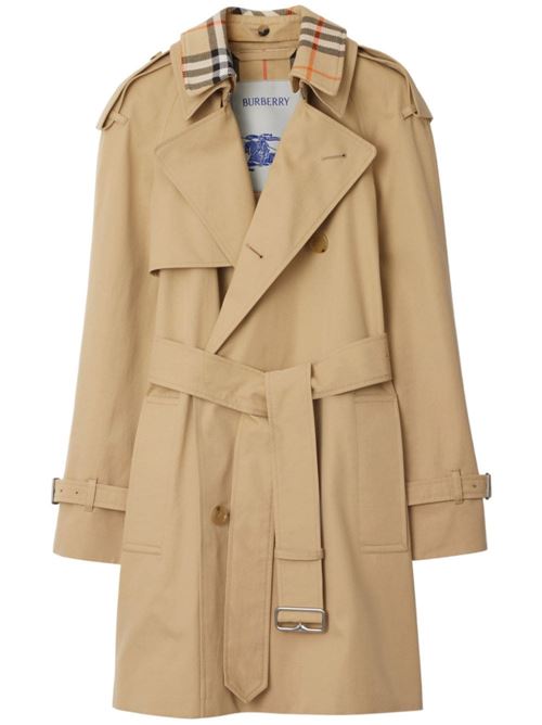 Beige Double-Breasted Flax Jacket BURBERRY | 8094940X