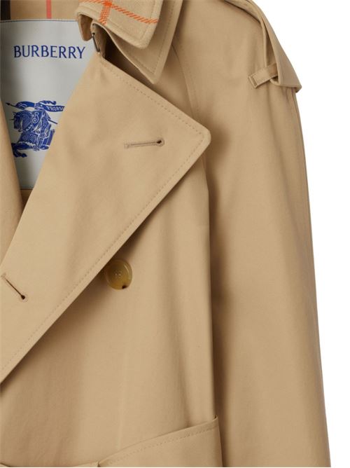 Beige Double-Breasted Flax Jacket BURBERRY | 8094940X