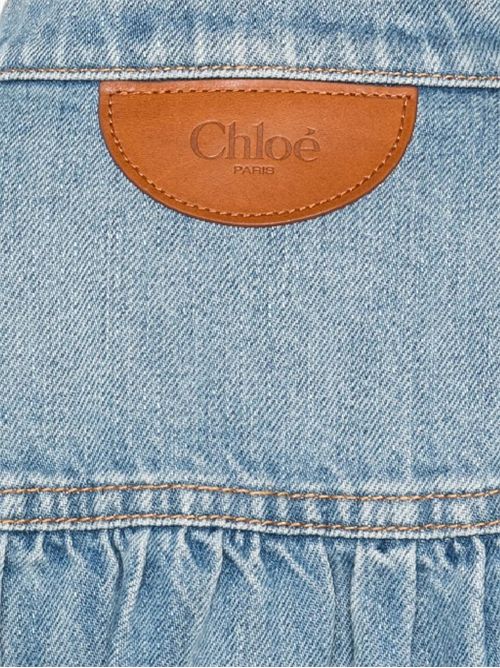 Giacca arricciata a collo alto in denim CHLOE | 25UDV0215144N