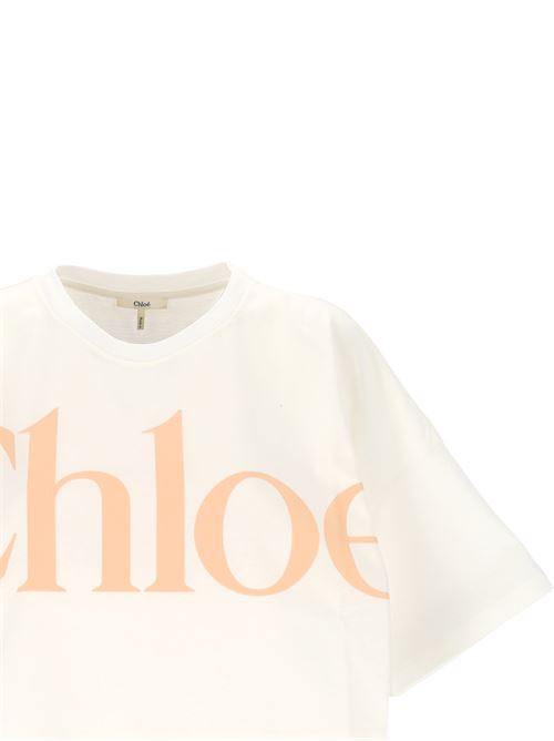 Oversized cotton jersey logo cropped t-shirt CHLOE | 25UJH09183101