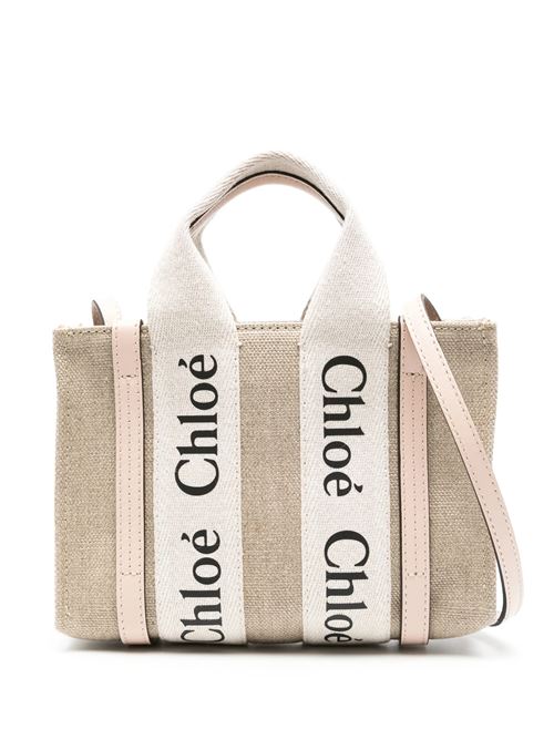 Woody mini linen tote bag CHLOE | C22AP237I266J5