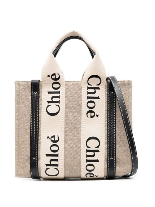 Small Woody linen tote bag CHLOE | C22AS397I2691J