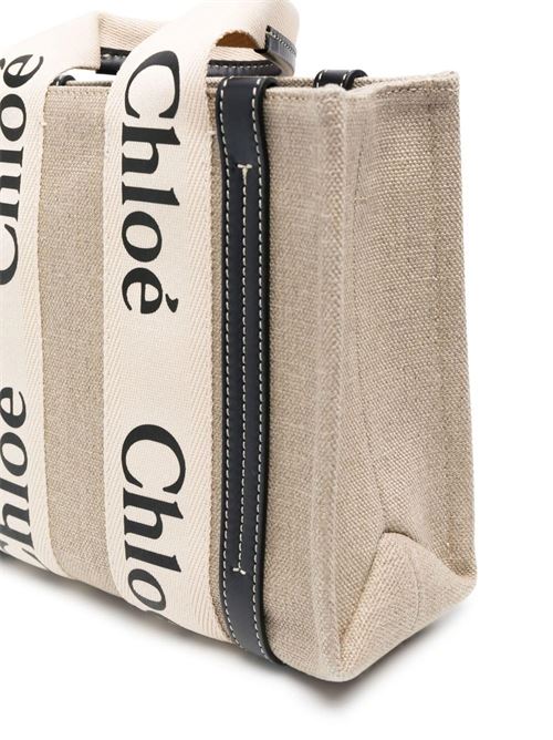 Small Woody linen tote bag CHLOE | C22AS397I2691J