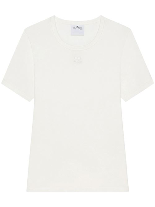 White crew neck t-shirt COURREGES | 125JTS017JS02030001