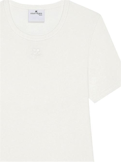 White crew neck t-shirt COURREGES | 125JTS017JS02030001