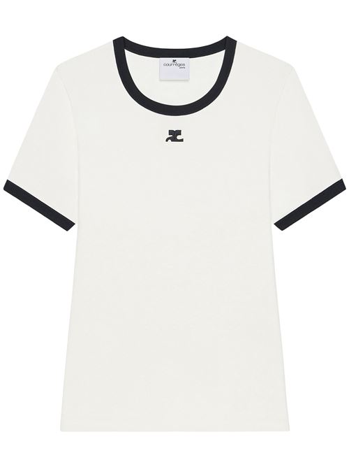 White logo t-shirt COURREGES | 125JTS017JS02030083