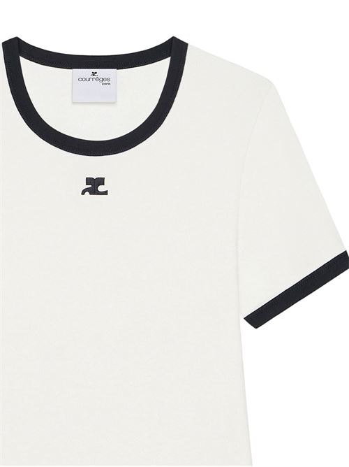 White logo t-shirt COURREGES | 125JTS017JS02030083