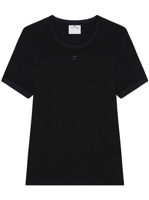 Black crew neck t-shirt COURREGES | 125JTS017JS02039999