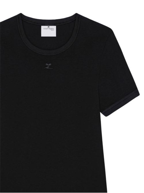 Black crew neck t-shirt COURREGES | 125JTS017JS02039999