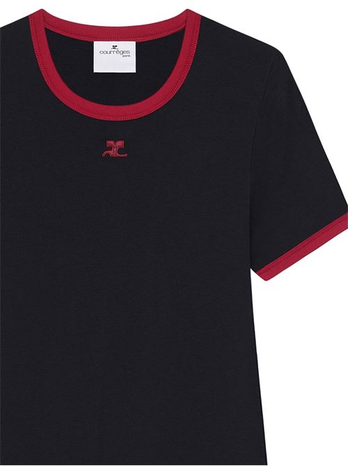 Black logo t-shirt COURREGES | 125JTS017JS0203B087