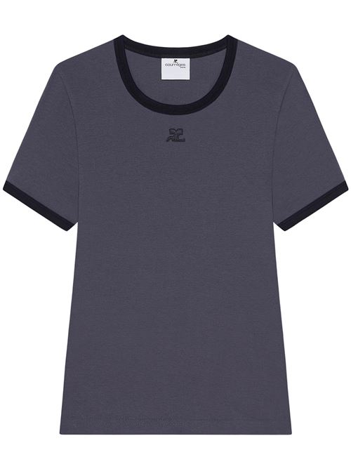 Dark grey logo t-shirt COURREGES | 125JTS017JS0203B155