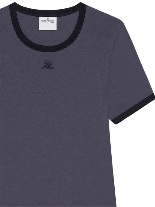 Dark grey logo t-shirt COURREGES | 125JTS017JS0203B155