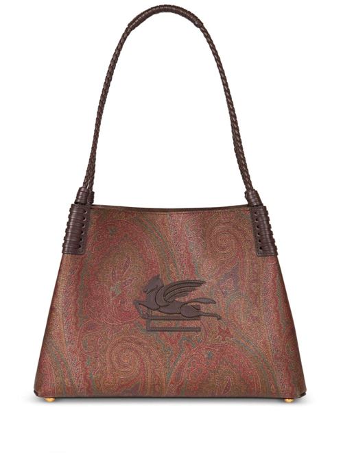 Borsa in pelle marrone con motivo Pegaso ETRO | WP1D0038AA060M0019