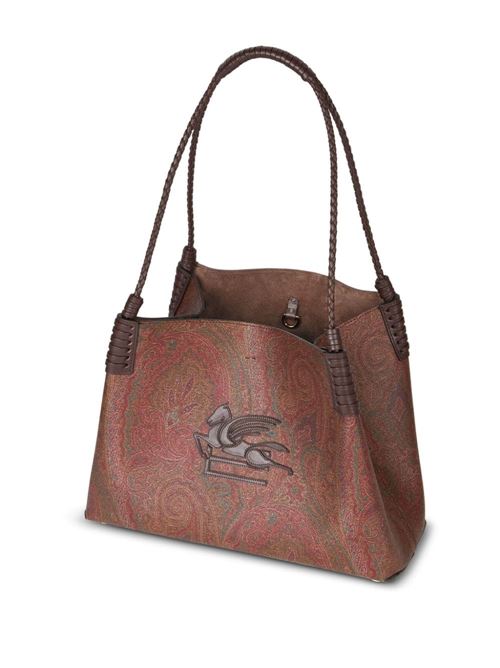 Borsa in pelle marrone con motivo Pegaso ETRO | WP1D0038AA060M0019