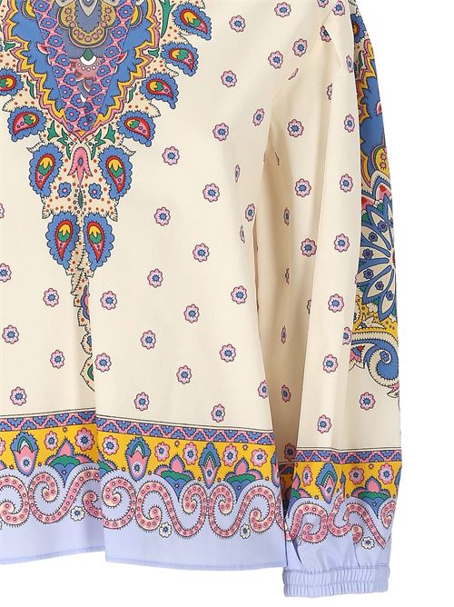 White V-neck long puff sleeves top ETRO | WRJA008899SP5B2X0800