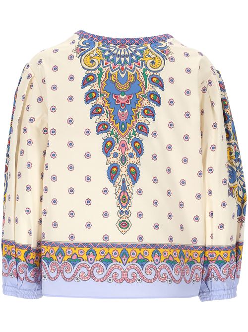 White V-neck long puff sleeves top ETRO | WRJA008899SP5B2X0800