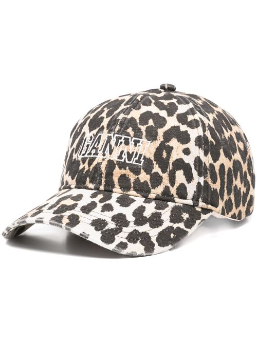 Cappello da baseball leopardato GANNI | A6303943