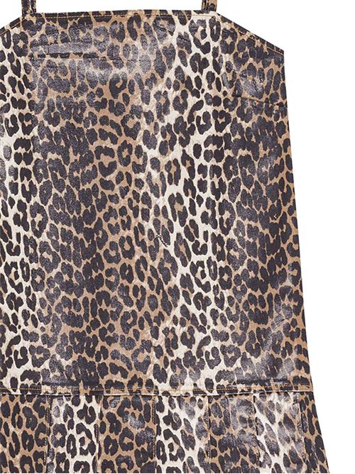 Leopard Foil Print Denim Strap Dress GANNI | J1661943