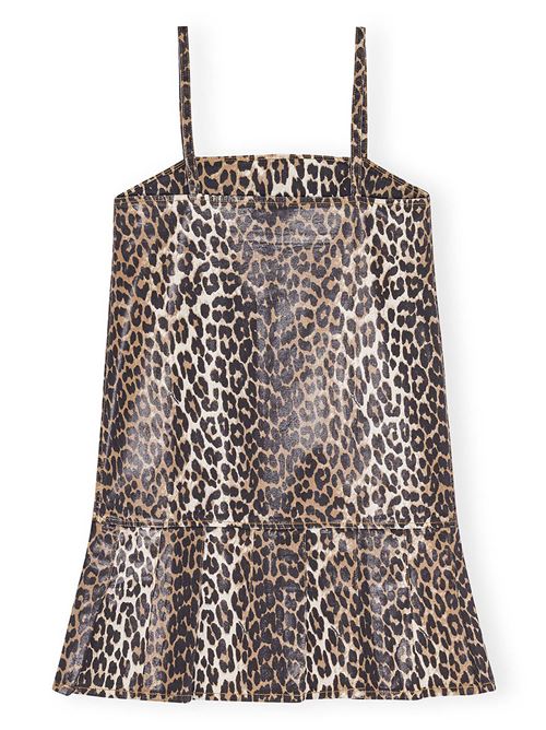 Leopard Foil Print Denim Strap Dress GANNI | J1661943