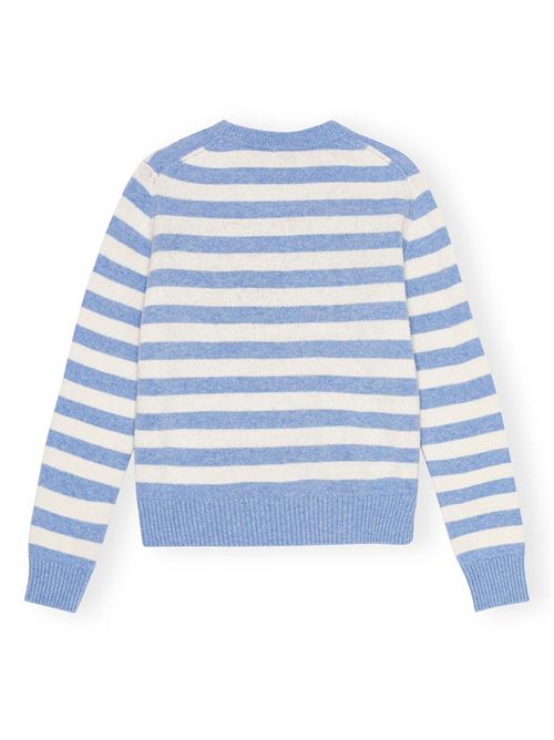 Striped Graphic Wool Mix Cats Crewneck GANNI | K2369628