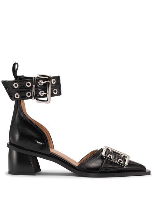 Black Feminine Buckle Open Cut Pumps GANNI | S2891099