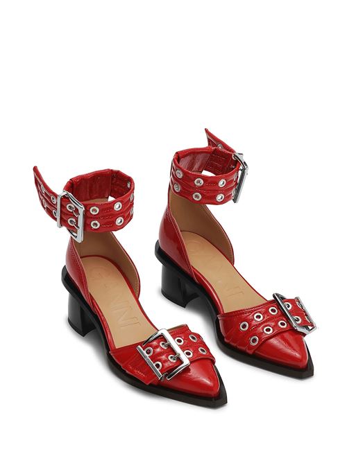 Red Feminine Buckle Open Cut Pumps GANNI | S2904474