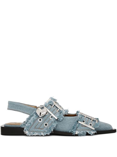 Denim Charms Feminine Buckle Ballerinas GANNI | S2939928