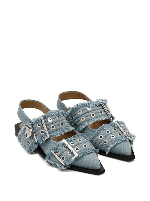 Ballerine con fibbia femminile Denim Charms GANNI | S2939928