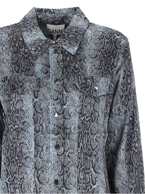 Printed Satin Shirt GANNI | W0177371